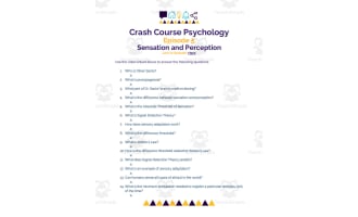 Crash Course Psychology Worksheet | 5 - Sensation and Perception