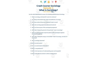 Crash Course Sociology #1: What is Sociology? Digital Student Worksheet