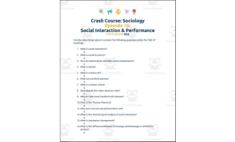 Crash Course Sociology #15: Social Interaction & Performance Student Worksheet