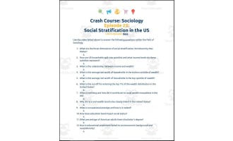 Crash Course Sociology #23: Social Stratification in the US Worksheet