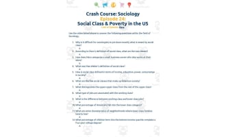 Crash Course Sociology #24: Social Class & Poverty in the US Worksheet