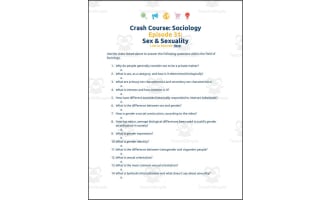 Crash Course Sociology #31: Sex & Sexuality Worksheet