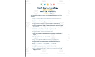 Crash Course Sociology #42: Health & Medicine Worksheet