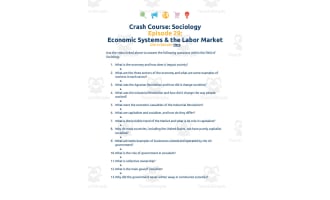 Crash Course Sociology Episode | 29 Economic Systems and Labor Market