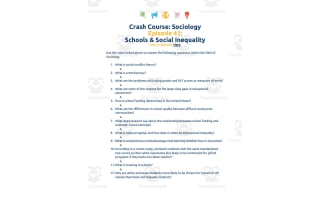 Crash Course Sociology Worksheet | 41 - Schools and Social Inequality