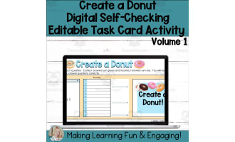 Create a Donut Editable Self-Checking Task Card Template Digital V1