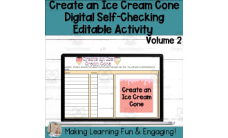 Create an Ice Cream Cone Self-Checking Template Digital Resource V2