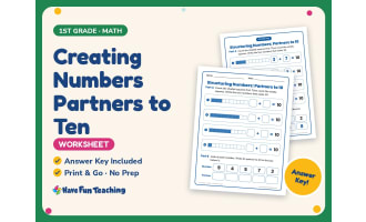 Creating Numbers Partners to Ten Worksheet – 1st Grade Addition