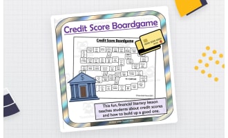 Credit Score Board Game Finance Game: Credit Cards, Loans, Mortgages