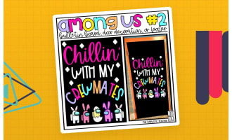 Crewmates Spring Peeps April Door Decoration Kit, Bulletin Board Set,  or Poster