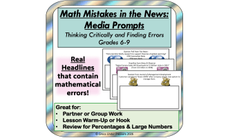 Critical Thinking: Math in Media- Real World Middle School Math Task