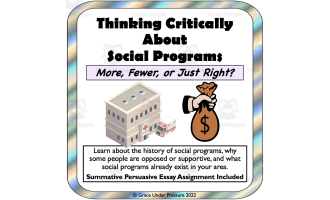 Critical Thinking: Social Programs: More, Fewer, or Just Right?