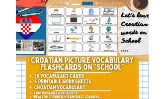 Croatian Picture Vocabulary Flashcards - School