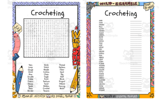 Crocheting word search & scramble