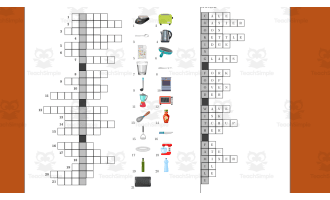 Crossword Puzzle for Vocabulary and Spelling: In the Kitchen