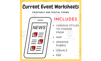 Current Event Worksheet for Interactive Notebook (Google Docs & PDF)