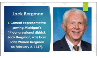 Current U.S. Representatives from Michigan - 1st to 10th - (BIO PPT Bundle)