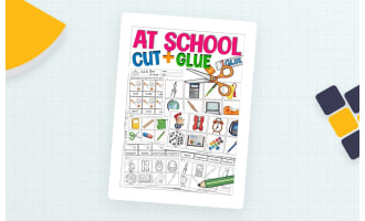 Cut & Glue: At School