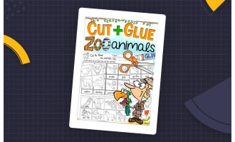 Cut & Glue Zoo Animals – Vocabulary Match Sheet