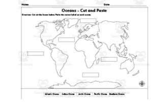 Cut and Paste Oceans - World Map