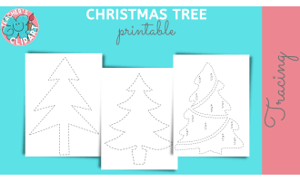 Cut and Trace Christmas Trees Clip Art