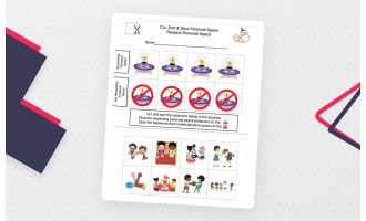 Cut, Sort, & Glue-Respecting Personal Space Sorting Activity