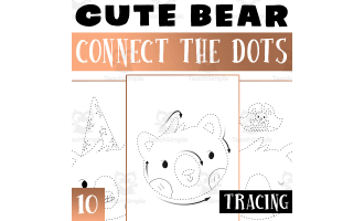 Cute Bear Dot to Dot Worksheet Activity, Bear Dot to Dot Morning Work