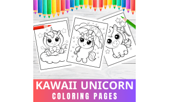 Cute Kawaii Unicorn Coloring Pages For Kids