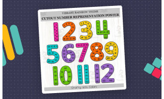Cutout Skip Counting Number Posters In Vibrant Rainbow Theme