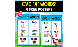 CVC "A" WORDS | 9 FREE POSTERS