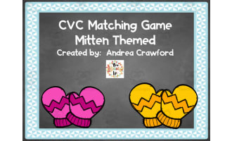 CVC Matching Game - Mitten Themed