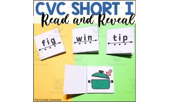 CVC Words Read and Reveal Blending Cards Short I Words