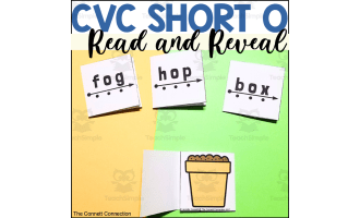 CVC Words Read and Reveal Blending Cards Short O Words