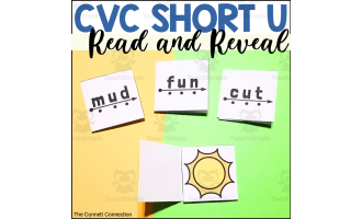 CVC Words Read and Reveal Blending Cards Short U Words