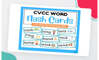 CVCC Word and Picture Flash Cards