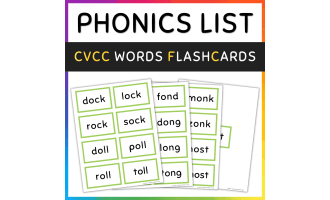 CVCC Words Flash Cards, Short Vowel O, SET 1