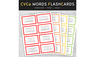 CVCe Words Tracing Flashcards: Long Vowels (A I O U), CVCe Words List