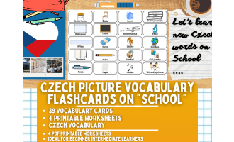 Czech Picture Vocabulary Flashcards - School