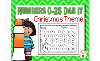 Dab it Numbers 0-25 Activity - Christmas Theme
