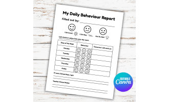 Daily Behavior Report Chart Parent Teacher Communication Log