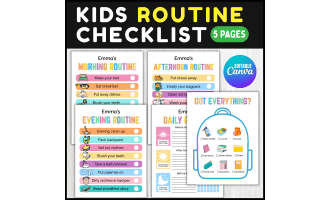 Daily Checklist, Backpack Checklist School day Routine Visual Schedule