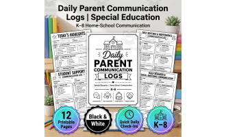 Daily Parent Communication Log | Special Education Home School Form