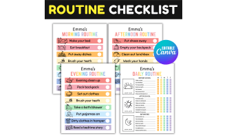 Daily Routine Chart Schedule Toddler Chore Chart Checklist For Kids