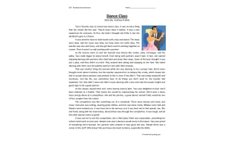 Dance Class - Reading Comprehension Worksheet