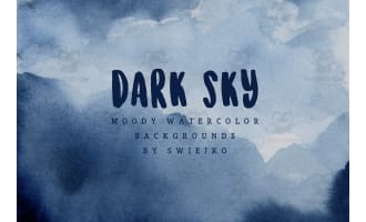 Dark sky, moody watercolor backgrounds, clouds