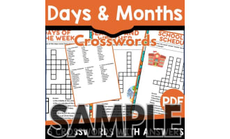 Days and Months Crossword: 1 Page Sample (PDF)