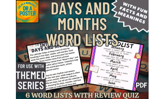 Days and Months Word List Posters (PDF)