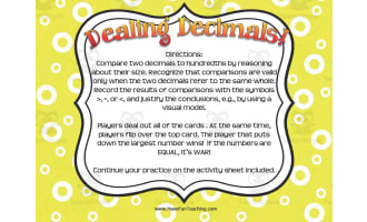 Dealing Decimals Activity