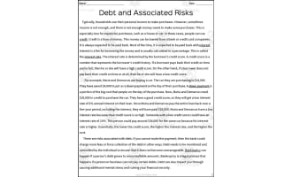 Debt + Associated Risks Reading Packet