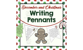 December and Christmas Writing Pennants | Writing Pennants or Banners | Seasonal Displays